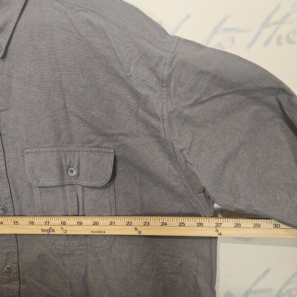 Cabelas Deerskin Soft Chamois Shirt 2XL Gray Long Sleeve Button Down 100% Cotton - Picture 5 of 7